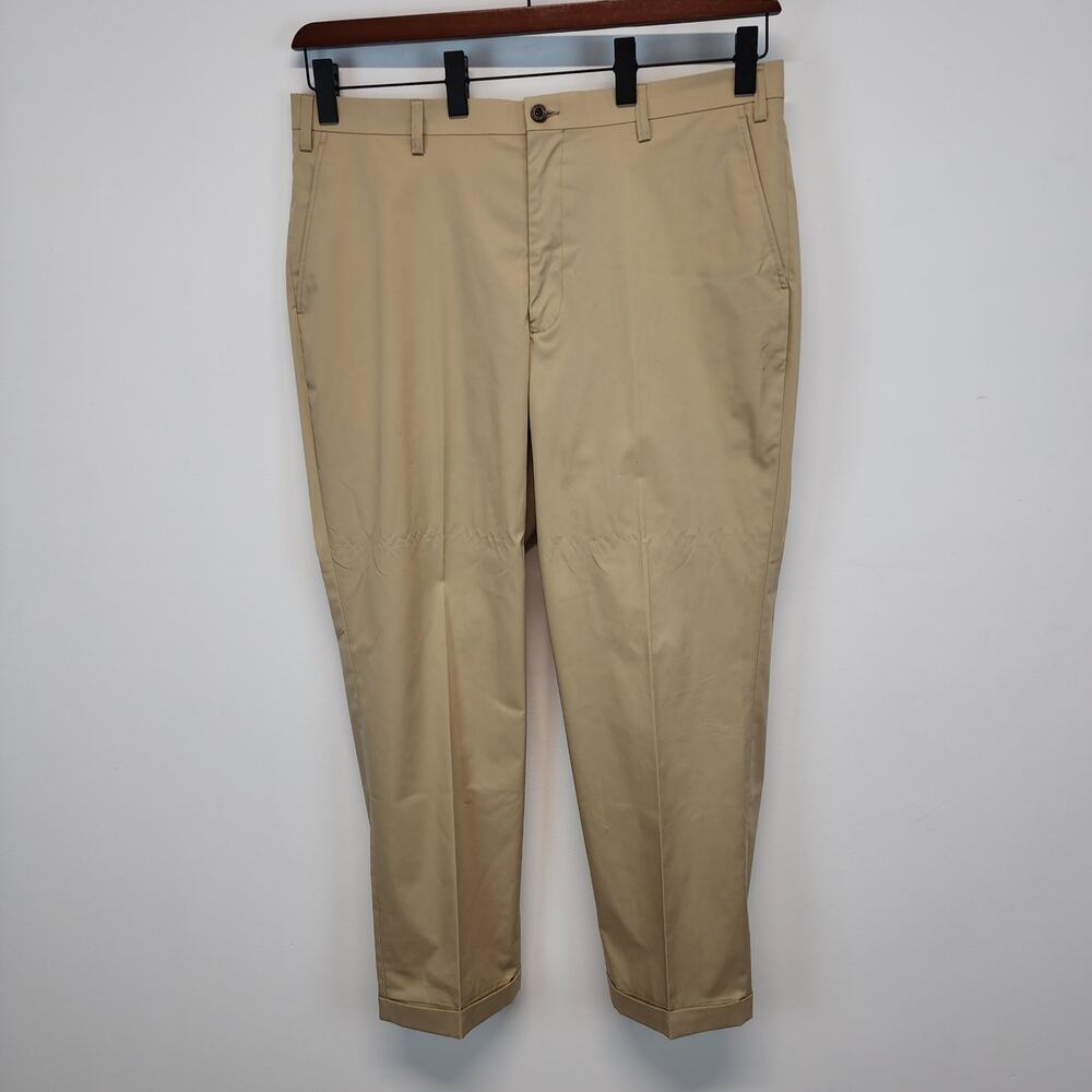 Vintage Orvis Mens Cuffed Khaki Chino Pants Size 40x31 Flat Front Office Dad
